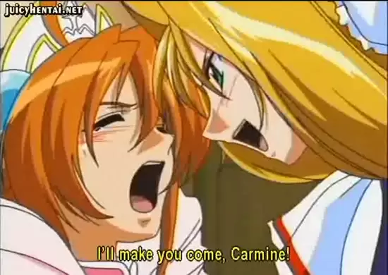 Hentai lesbian enjoys huge strapon