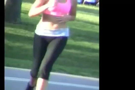 Sexy Brunette Jogging Spandex Ass