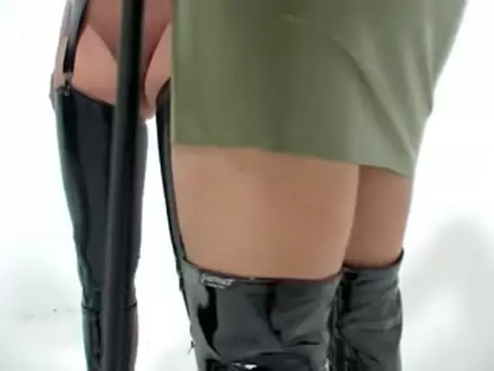 Lesbian Bdsm Latex Two doms punish a sub