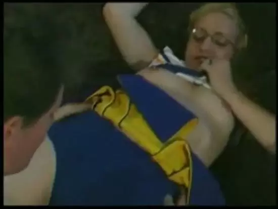 Blonde Cheerleader Gets A Creampie